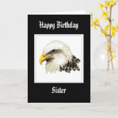 Bald Eagle - Birthday Zister Proud Militaire Kaart (Gele Bloem)