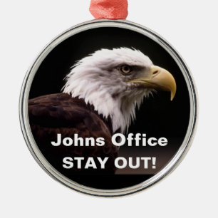 Bald Eagle Blijf uit de deur van de woede-versieri Metalen Ornament
