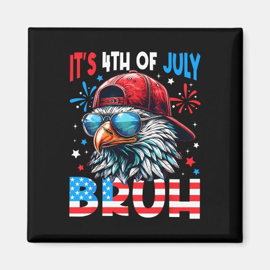 Bald Eagle Bruh 4 juli 4 juli Mannen Boys K Magneet (Voorkant)