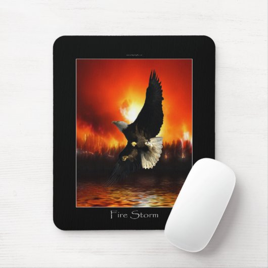 Bald Eagle & Burning Forest Fire Mousepad Muismat (Met muis)