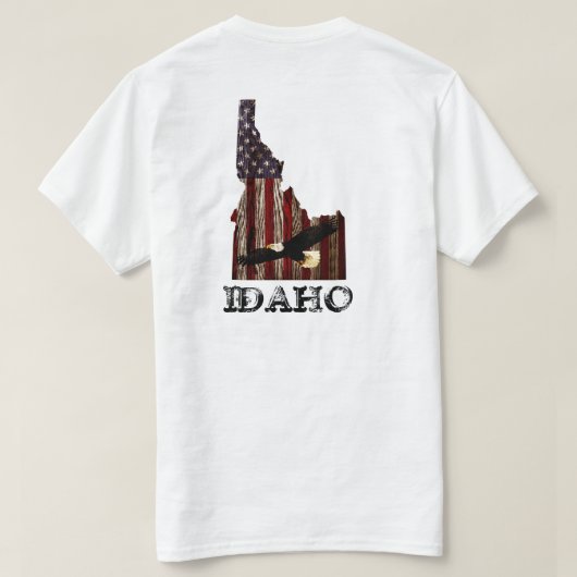BALD EAGLE BURNT WOOD - IDAHO PATRIOT CLR T-SHIRT (Design achterkant)