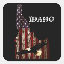 BALD EAGLE BURNT WOOD - IDAHO PATRIOT CLR VIERKANTE STICKER