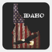 BALD EAGLE BURNT WOOD - IDAHO PATRIOT CLR VIERKANTE STICKER (Voorkant)