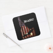 BALD EAGLE BURNT WOOD - IDAHO PATRIOT CLR VIERKANTE STICKER (Envelop)