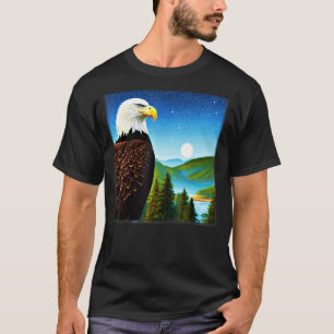Bald Eagle by night american animal graphic bird m T-shirt