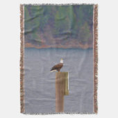 Bald Eagle Calling from a Post by Lake Deken (Voorkant Verticaal)