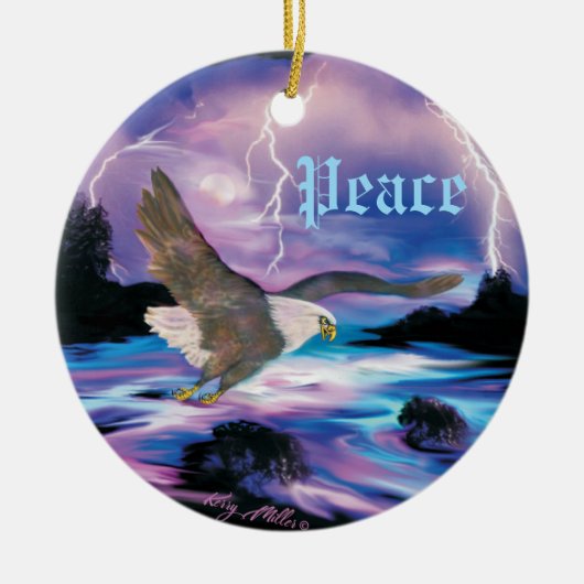 Bald Eagle Ceramic Ornament (Voorkant)