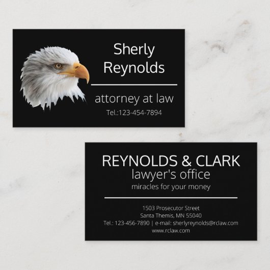 Bald Eagle charming aanpasbaar Visitekaartje (Voorkant / Achterkant)