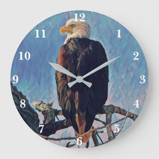 Bald Eagle Clock Grote Klok (Voorkant)