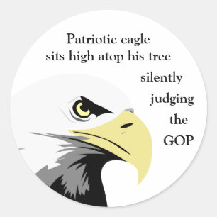 Bald Eagle Commentaar over modern beleid Ronde Sticker