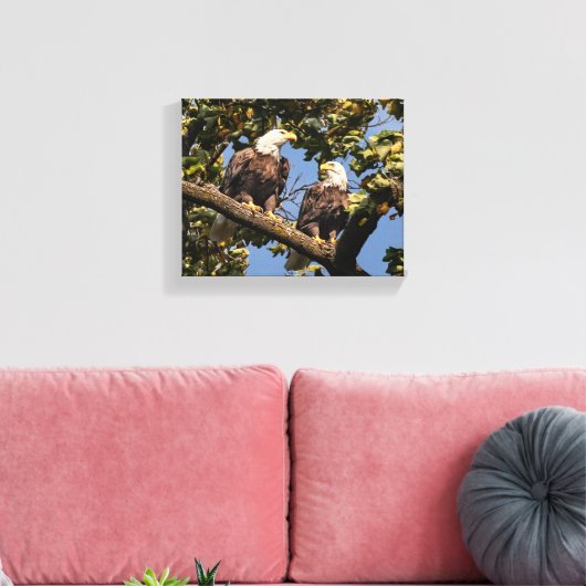 Bald Eagle Couple Canvas Afdruk (Insitu (Woonkamer))