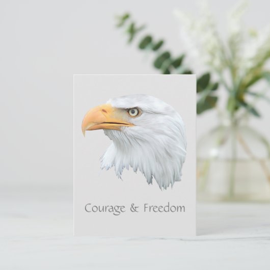 Bald Eagle Courage & Freedom aanpasbaar Briefkaart (Staand voorkant)
