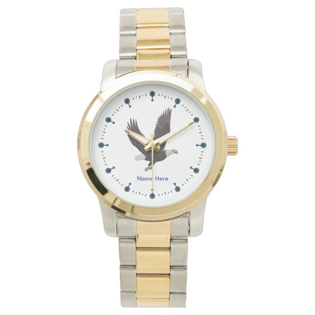 Bald Eagle Custom Two-Tone Watch Horloge (Voorkant)