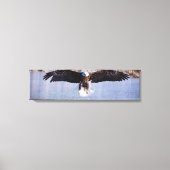 Bald Eagle Daytime Hunting Over Lake Canvas Print (Voorkant)