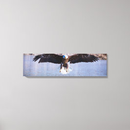 Bald Eagle Daytime Hunting Over Lake Canvas Print