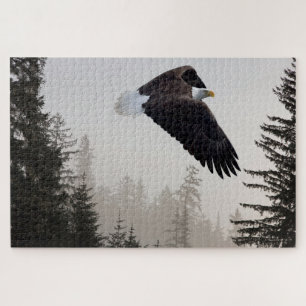 Bald Eagle die door de mist trekt Legpuzzel