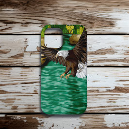 Bald Eagle die over rivier en bergen vliegt Case-Mate iPhone Case
