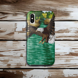 Bald Eagle die over rivier en bergen vliegt Case-Mate iPhone Case