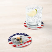 Bald Eagle die patriottisch geschenk leuk vindt Ronde Kartonnen Onderzetter (Insitu)