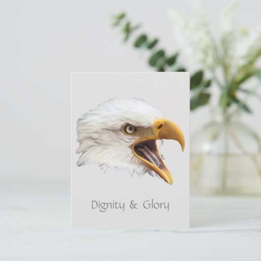 Bald Eagle Dignity & Glory aanpasbaar Briefkaart (Staand voorkant)