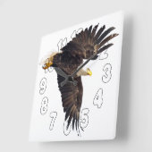 Bald Eagle Dive Vierkante Klok (Hoek)
