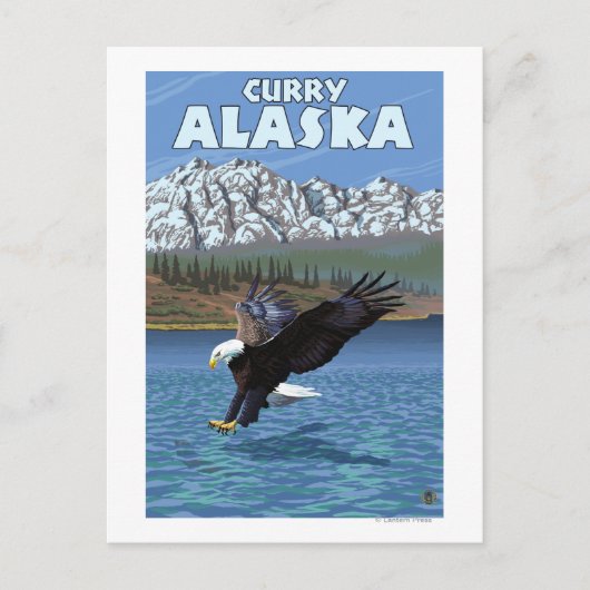 Bald Eagle Diving - Curry, Alaska Briefkaart (Voorkant)