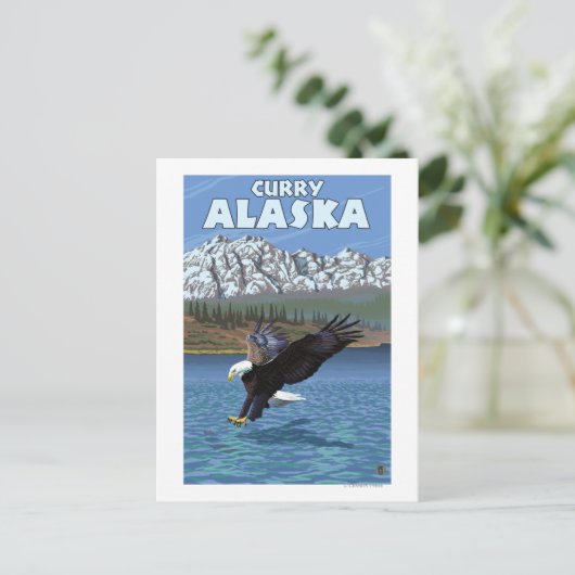 Bald Eagle Diving - Curry, Alaska Briefkaart (Staand voorkant)