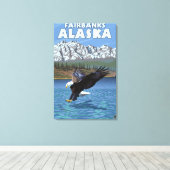 Bald Eagle Diving - Fairbanks, Alaska Canvas Afdruk (Insitu (Houten vloer))
