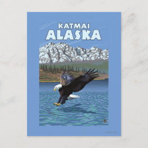 Bald Eagle Diving - Katmai, Alaska Briefkaart