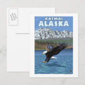 Bald Eagle Diving - Katmai, Alaska Briefkaart (Voorkant / Achterkant)