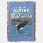 Bald Eagle Diving - Katmai, Alaska Deken (Voorkant Verticaal)