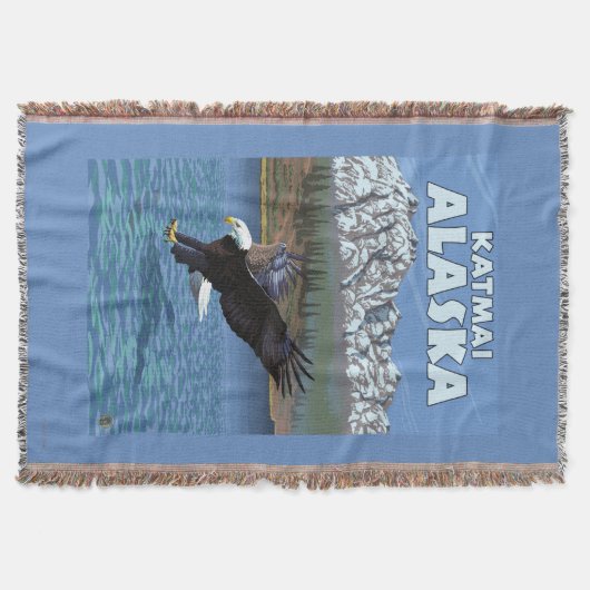 Bald Eagle Diving - Katmai, Alaska Deken (Voorkant)