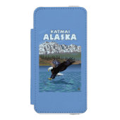 Bald Eagle Diving - Katmai, Alaska Incipio iPhone Portemonnee Hoesje (Voorkant Agenda)