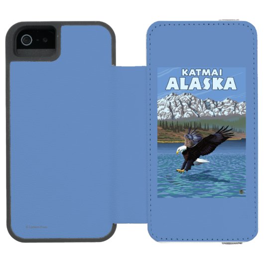 Bald Eagle Diving - Katmai, Alaska Incipio iPhone Portemonnee Hoesje (Agenda Open)