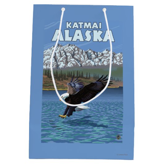 Bald Eagle Diving - Katmai, Alaska Medium Cadeauzakje (Achterkant)
