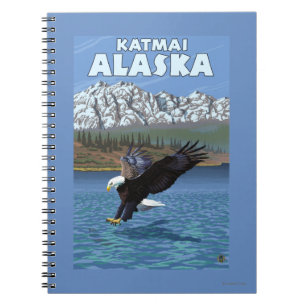 Bald Eagle Diving - Katmai, Alaska Notitieboek