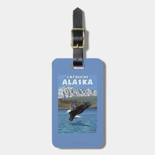 Bald Eagle Diving - Latouche, Alaska Bagagelabel (Voorkant verticaal)