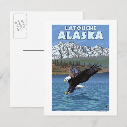 Bald Eagle Diving - Latouche, Alaska Briefkaart (Voorkant / Achterkant)