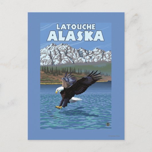 Bald Eagle Diving - Latouche, Alaska Briefkaart (Voorkant)