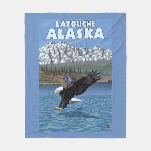 Bald Eagle Diving - Latouche, Alaska Fleece Deken (Voorkant)