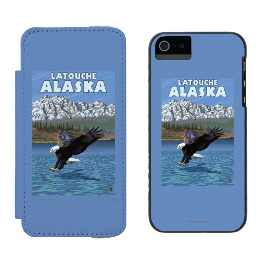 Bald Eagle Diving - Latouche, Alaska Incipio iPhone Portemonnee Hoesje (Naast elkaar)