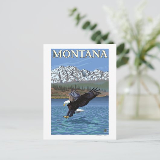 Bald Eagle Diving - Montana Briefkaart (Staand voorkant)