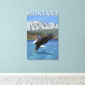 Bald Eagle Diving - Montana Canvas Afdruk (Insitu (Houten vloer))