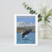 Bald Eagle Diving - Nationaal Park Yellowstone Briefkaart (Staand voorkant)