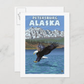 Bald Eagle Diving - Petersburg, Alaska Briefkaart (Voorkant / Achterkant)