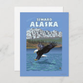 Bald Eagle Diving - Seward, Alaska Briefkaart (Voorkant / Achterkant)