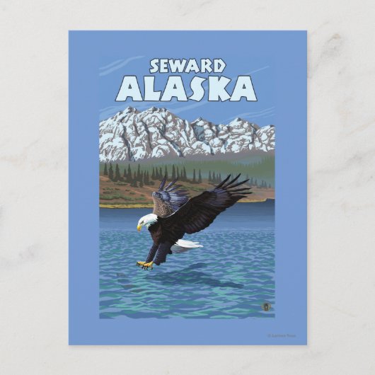 Bald Eagle Diving - Seward, Alaska Briefkaart (Voorkant)