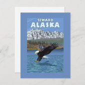 Bald Eagle Diving - Seward, Alaska Briefkaart (Voorkant / Achterkant)
