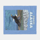 Bald Eagle Diving - Seward, Alaska Fleece Deken (Voorkant (Horizontaal))