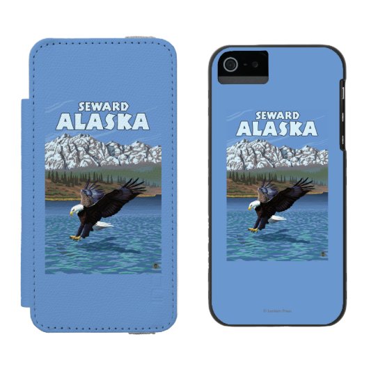 Bald Eagle Diving - Seward, Alaska Incipio iPhone Portemonnee Hoesje (Naast elkaar)